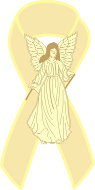Angel Awareness Ribbon PIn - Gold
