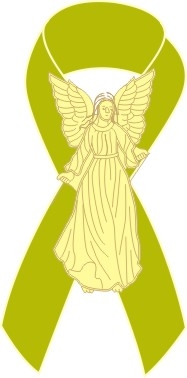 Angel Awareness Ribbon PIn - Lime Green