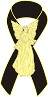 Angel Awareness Ribbon PIn - Black