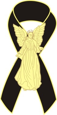 Angel Awareness Ribbon PIn - Black