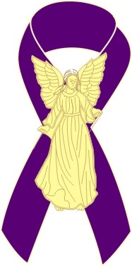 Angel Awareness Ribbon PIn - Purple