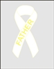 Lung Cancer Awareness Ribbon Pin - White
