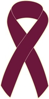 1" Cancer Awareness Ribbon Pins - Burgundy