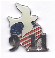 9 11 Dove Heart Pin