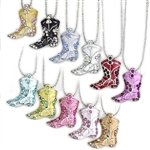 J001 - Cowgirl Boot Necklaces - Package (12)