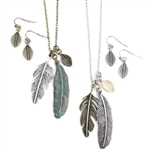 Feather Cluster Set - Patina or Two-Tone  - Package (3)