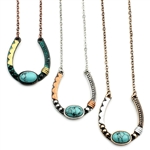 Artisan Horseshoe Necklace - Gold, Silver or Patina - Package (3)