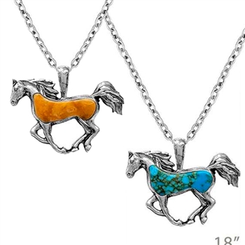 Cow Tag with Enamel Flowers Necklace Set - Gold or Silver - Package (3)