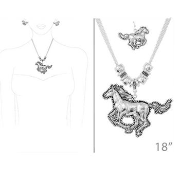 Cow Tag with Enamel Flowers Necklace Set - Gold or Silver - Package (3)