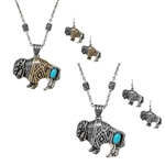 J408-Southwestern Geometric Bison Set-Silver or Two-Tone-Package (3)