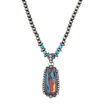 J426-AB and Natural Stone Pendant on Navajo Pearl Necklace-Package (3)