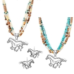 J427-Chino Horse Beaded Necklace Set-Turquoise or White-Package (3)