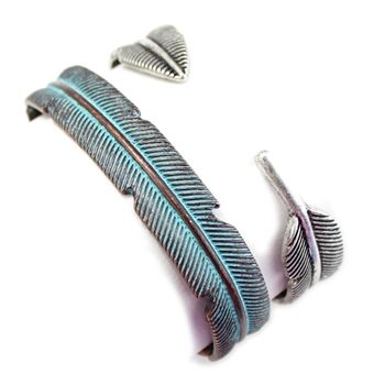 JB042 - Thin Feather Cuff - Patina or Silver - Package (3)