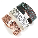 Thin Eden Cuff Bracelet by Color - Silver or Patina- Package (3)