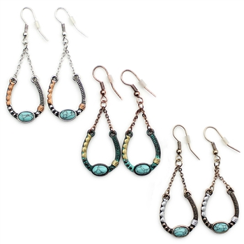 Artisan Horseshoe Earrings - Gold, Patina or Silver - Package (3)
