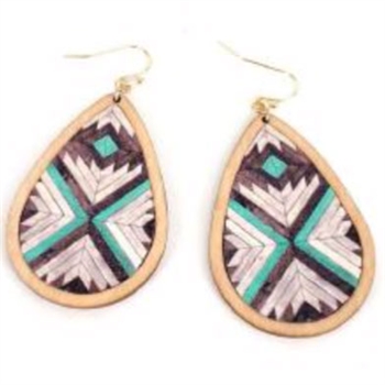 Chevron Parquette Wood Earrings - Package (3)