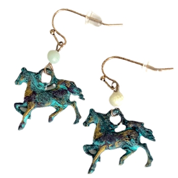 JE317PT - Show Horse Earrings - Patina - Package (3)
