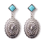 JE360 - Traditional Silver and Turquoise Concho Earrings - Package (3)