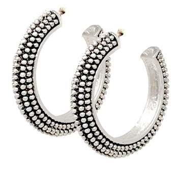 JE405-Dotted Silver Hoops-Package (3)