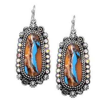 JE426-AB and Natural Stone Pendant Earrings-Package (3)