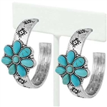 JE427-Turquoise Blossom and Silver Hoops-Package (3)