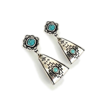 Stirrup Earrings with Native Embellishment