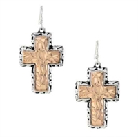 Townie Cross Earrings - Two-Tone & Silver