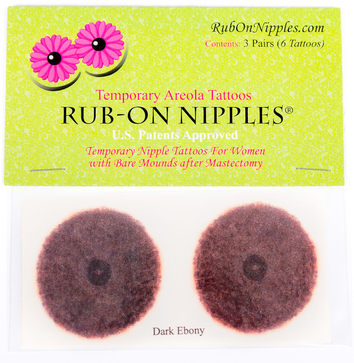 Rub-On Nipples: Six-Pack of Dark Ebony