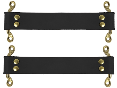 Model T Hood straps, natural color leather straps with brass hardware,  4052STRN