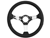 S6 SPORT BLACK LEATHER CHROME 6-BOLT STEERING WHEEL, ST3012BLK