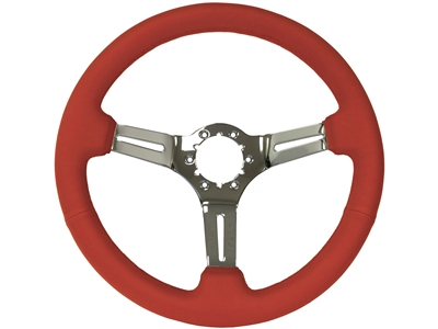 S6 , Sport , red , leather , Steering Wheel , chrome Center , Auto Pro USA , GM , MOPAR , FORD , Corvette , Mustang , Charger , Challenger , Camaro , El camino , Impala , bel air , nova , chevy II , oldsmobile , firebird , bronco , vw ,