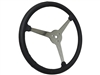 Sprint Steering Wheel - 15" Black Leather - Solid 3 Spoke design