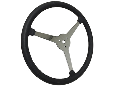 Sprint Steering Wheel - 15" Black Leather - Solid 3 Spoke design