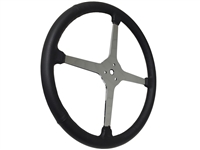 Sprint Steering Wheel - 15" Black Leather - Solid 4 Spoke design