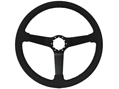 Premium Leather Step Series Black Center S6 Sport Steering Wheel