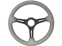 Auto Pro USA, Volante , Sport , grey , leather , Steering Wheel , black Center , anodized , GM , MOPAR , FORD , Corvette , Mustang , Charger , Challenger , Camaro , El camino , Impala , bel air , nova , chevy II , oldsmobile , firebird , bronco , vw ,