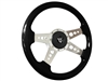 Hot Rod Black Ash Steering Wheel 4 Spoke holes