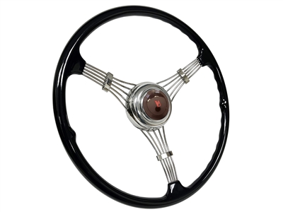 '39 Banjo Steering Wheel Kit with a Red V8 Horn Button