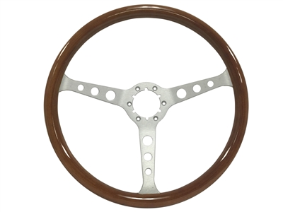 Auto Pro USA , Volante , classic , wood , holes , walnut , brushed , Steering Wheel , anodized , GM , MOPAR , FORD , Corvette , Mustang , Charger , Challenger , Camaro , El camino , Impala , bel air , nova , chevy II , oldsmobile , firebird , bronco , vw