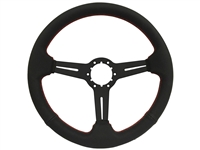 Auto Pro USA , Volante , Black , perforated leather , slots , red stitch , Steering Wheel , GM , MOPAR , FORD , Corvette , Mustang , Charger , Challenger , Camaro , El camino , Impala , bel air , nova , chevy II , oldsmobile , firebird , bronco , vw ,