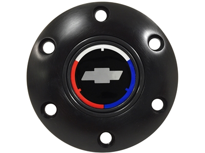 S6 Black Horn Button with Chevy Tri Color Bow Tie Emblem