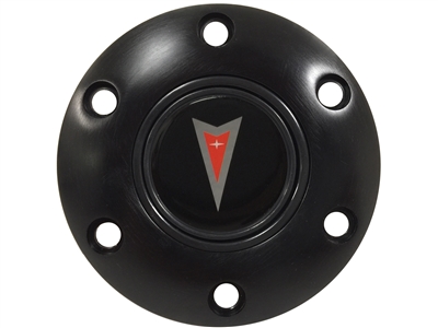 S6 Black Horn Button with Pontiac Red Arrow Emblem