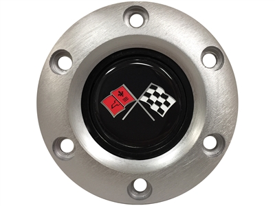 S6 Brushed Horn Button with Cross Flags Emblem