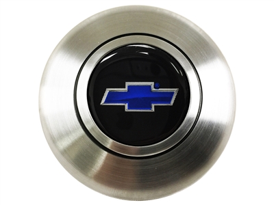 Chevy White Blue Tie Retro Horn Cap