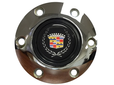 S6 Chrome Horn Button with Cadillac Emblem