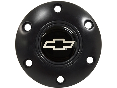 S6 Black Horn Button with Silver Chevy Bow Tie Emblem
