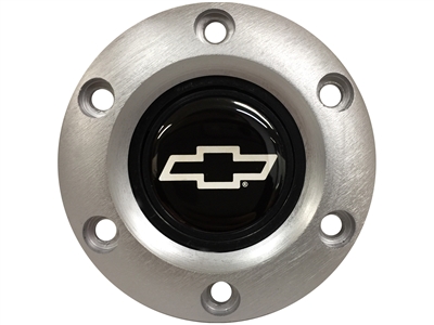 S6 Brushed Horn Button with Silver Chevy Bow Tie Emblem