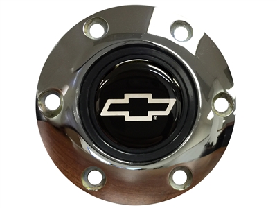 S6 Chrome Horn Button with Silver Chevy Bow Tie Emblem