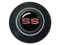 Chevy Red SS Retro Black Horn Cap