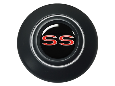 Chevy Red SS Retro Black Horn Cap